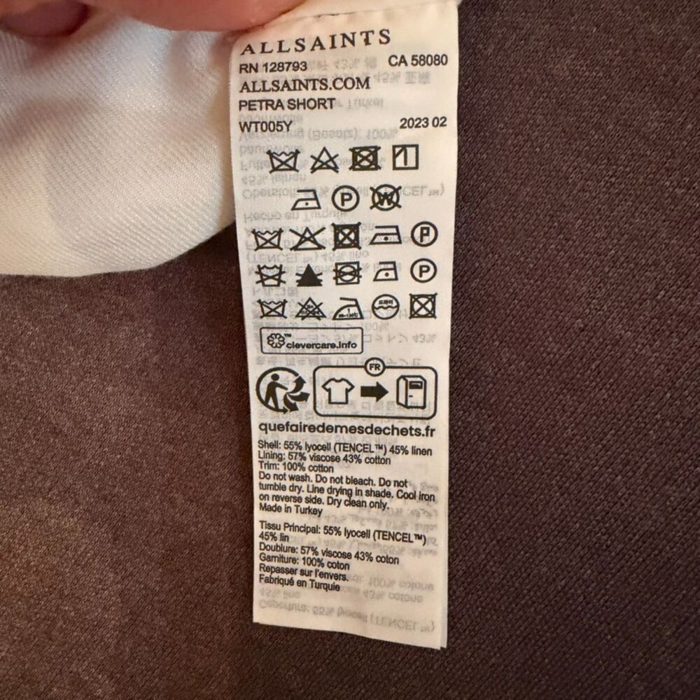 NWT AllSaints Petra Linen Blend Bermuda Shorts Ivory Cream size us 4/UK8 - Picture 12 of 15